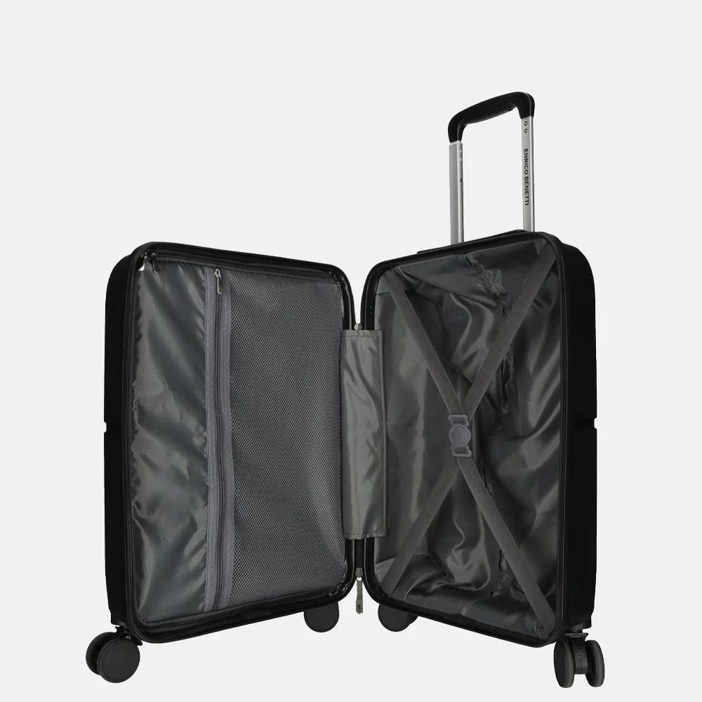 Enrico Benetti handbagage koffer 55 cm zwart bij Duifhuizen