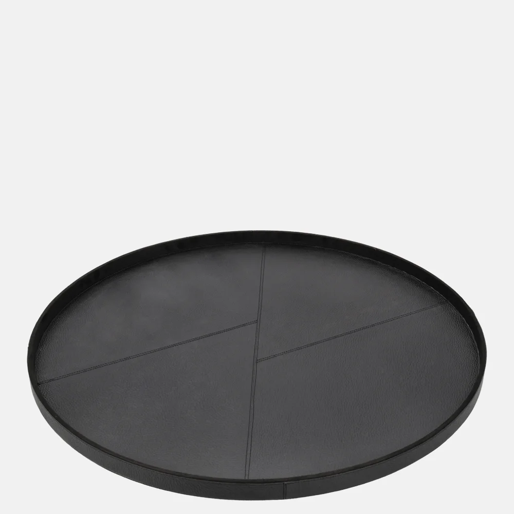 Chamada leren dienblad rond effen XL black