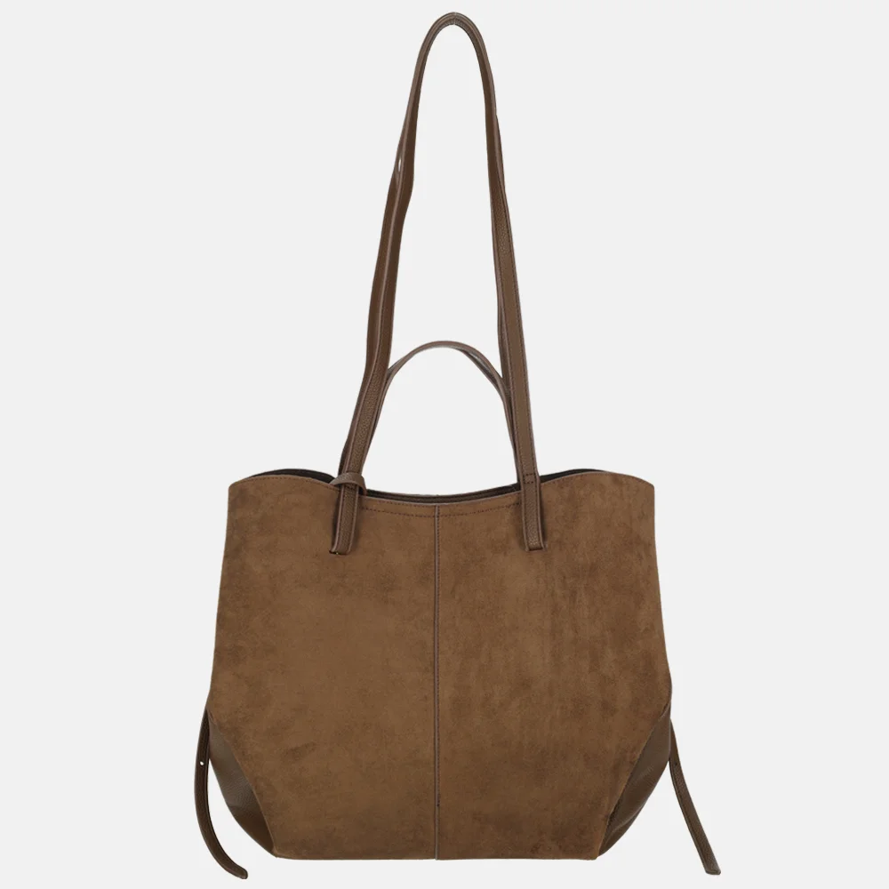 Firenze Suedine shopper L coffee bij Duifhuizen