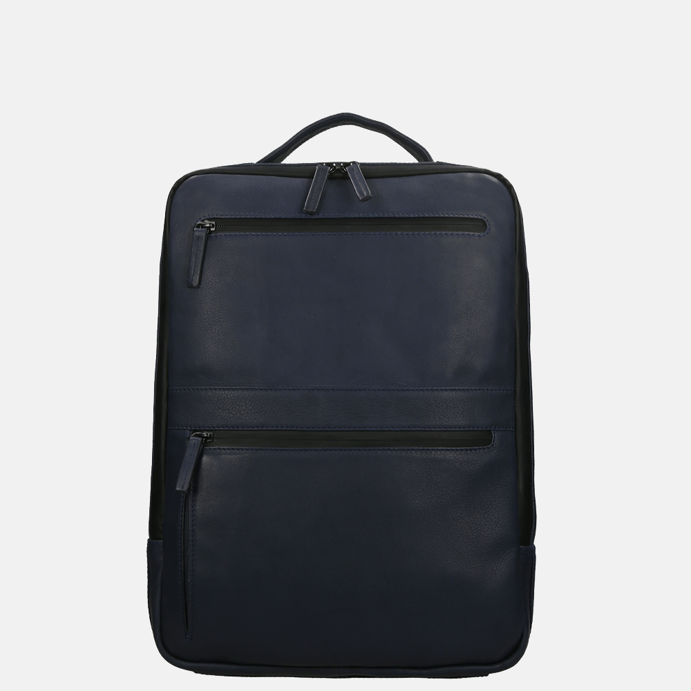 Leonhard Heyden Den Haag rugzak 15 inch blue bij Duifhuizen