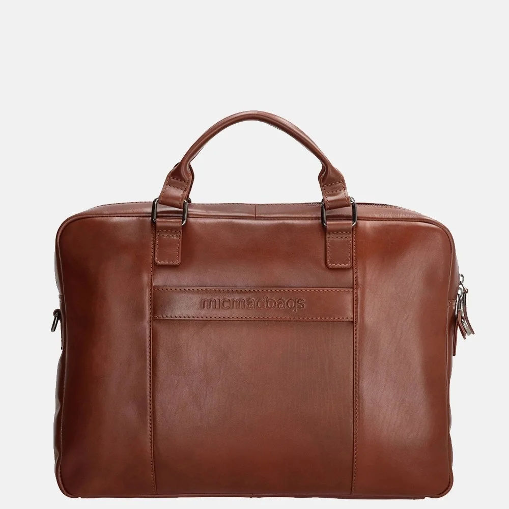 Micmacbags Le Mans laptoptas cognac bij Duifhuizen