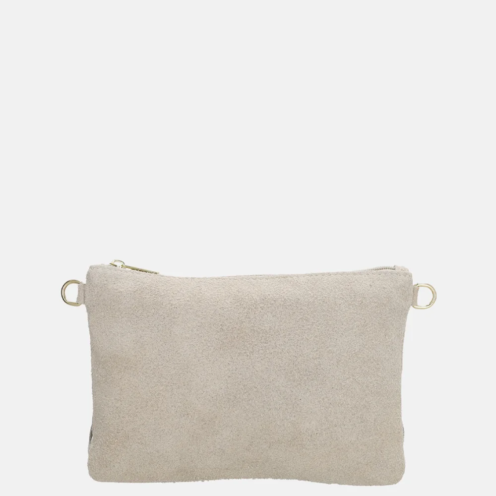 Charm London suède crossbody tas franjes zand bij Duifhuizen