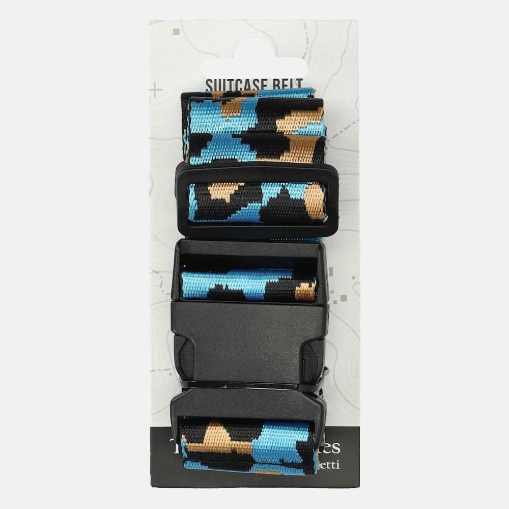 Enrico Benetti kofferriem luipaard turqoise bij Duifhuizen