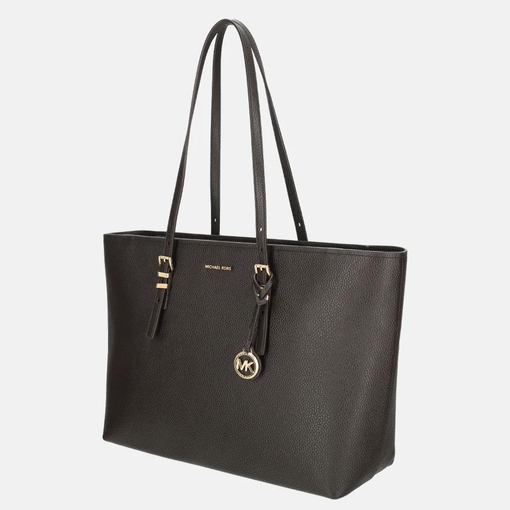 Michael Kors Quinn shopper L chocolate bij Duifhuizen