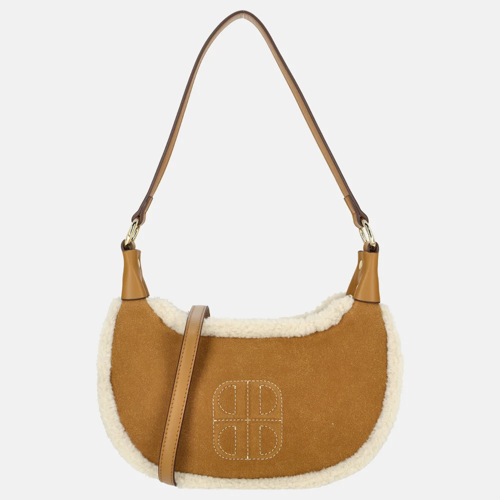 Laurent David Brit Teddy schoudertas cognac bij Duifhuizen