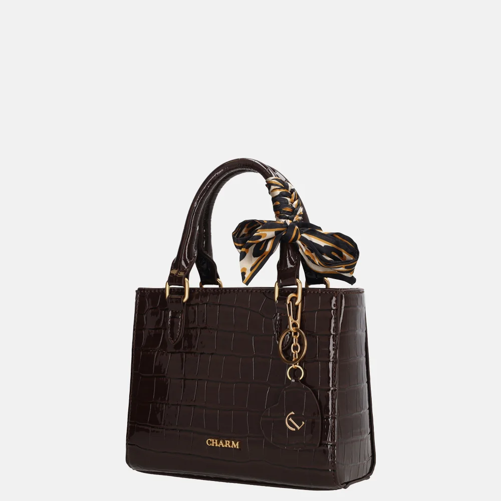 Charm London Knightbridge handtas donkerbruin bij Duifhuizen