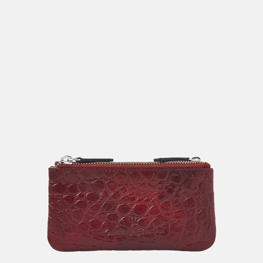 Castelijn en Beerens double zip sleuteletui croco rood bij Duifhuizen