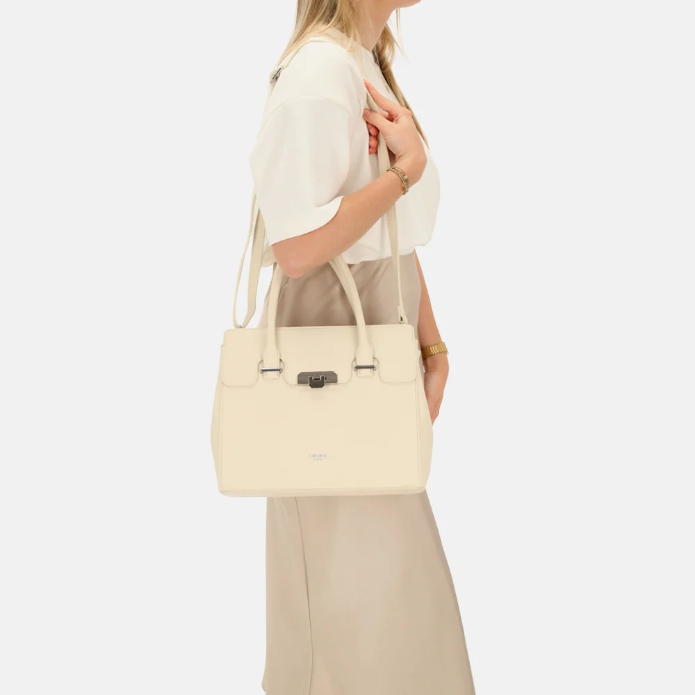 Charm London Soho handtas classic L creme bij Duifhuizen