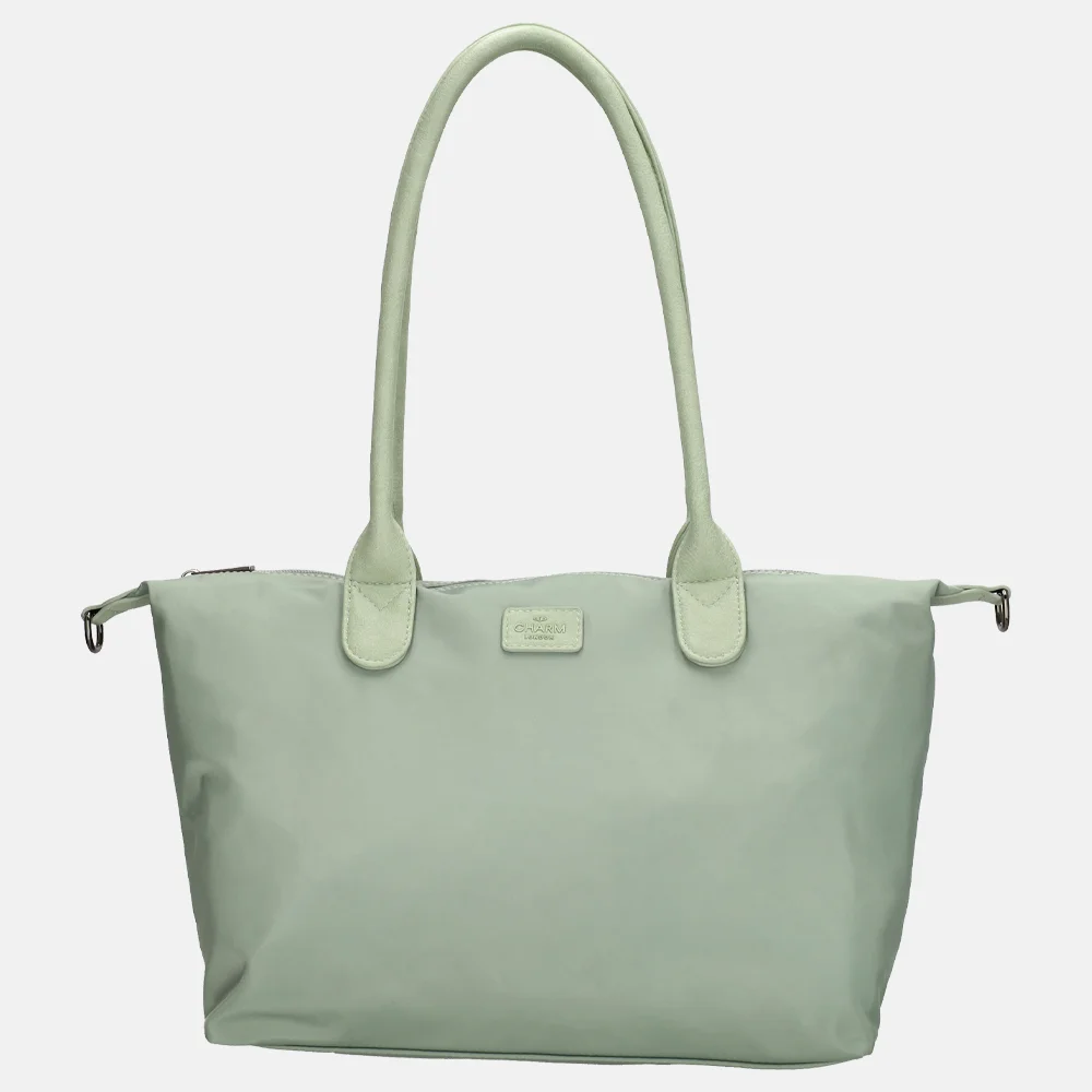 Charm London Buckingham Mono shopper M lichtgroen bij Duifhuizen