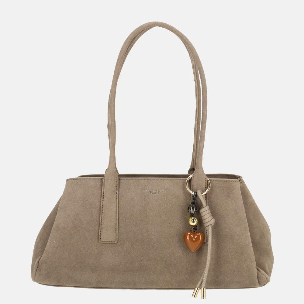 Flora & Co schoudertas suedine taupe