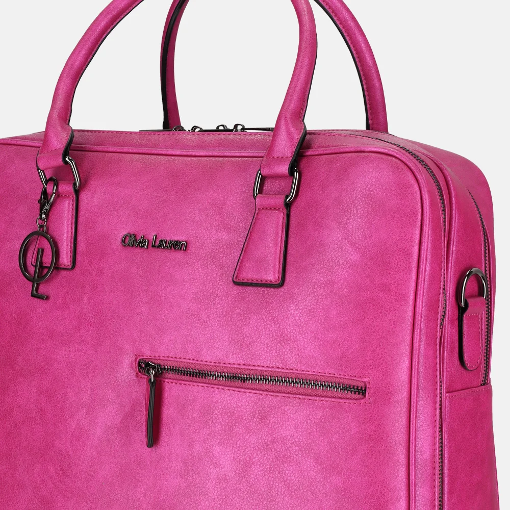 Olivia Lauren Bailey business trolley fuchsia bij Duifhuizen