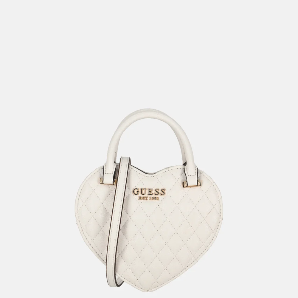 Guess Atabey heart bag handtas Off white
