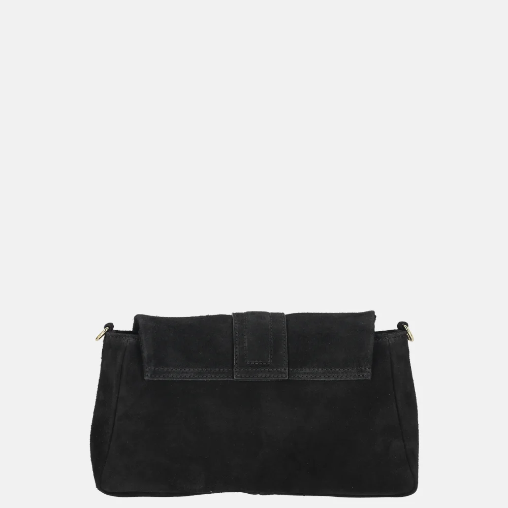 Charm London overslag schoudertas suede zwart bij Duifhuizen