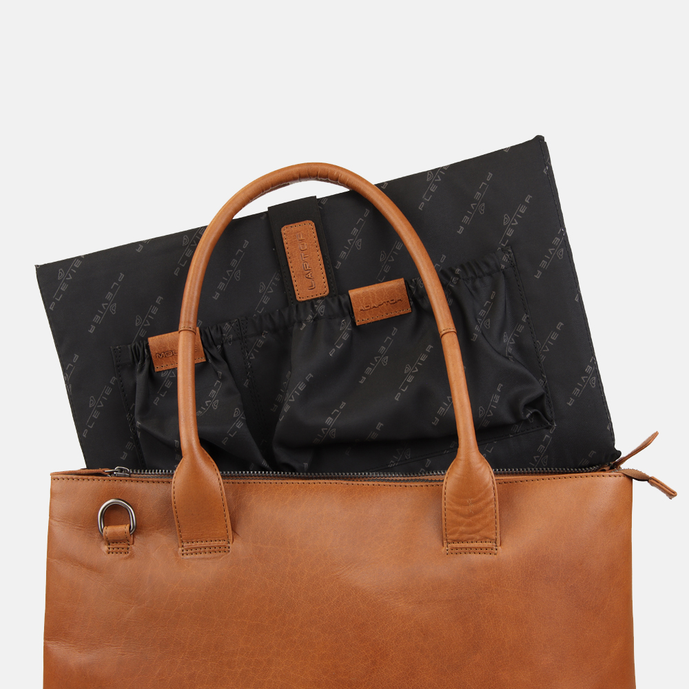 Plevier Amber shopper 15 inch cognac bij Duifhuizen