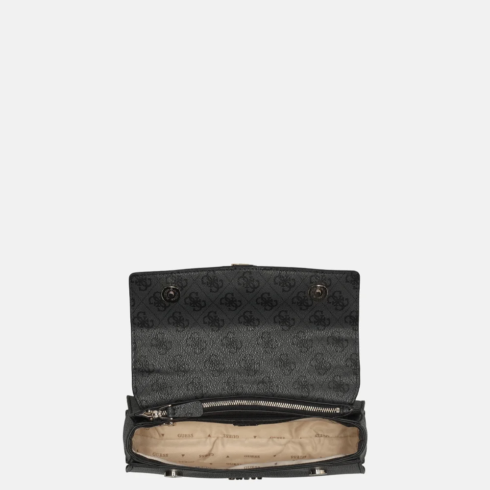 Guess Zamira schoudertas coal logo bij Duifhuizen