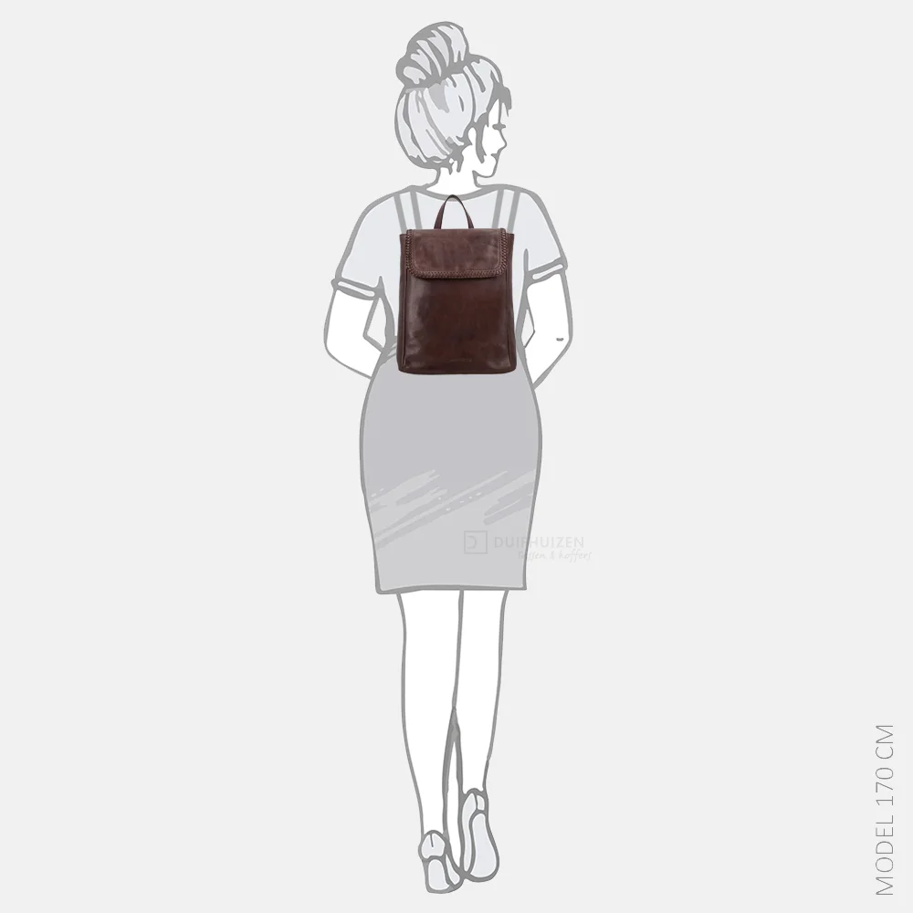 Hide & Stitches Country rugzak donkerbruin bij Duifhuizen