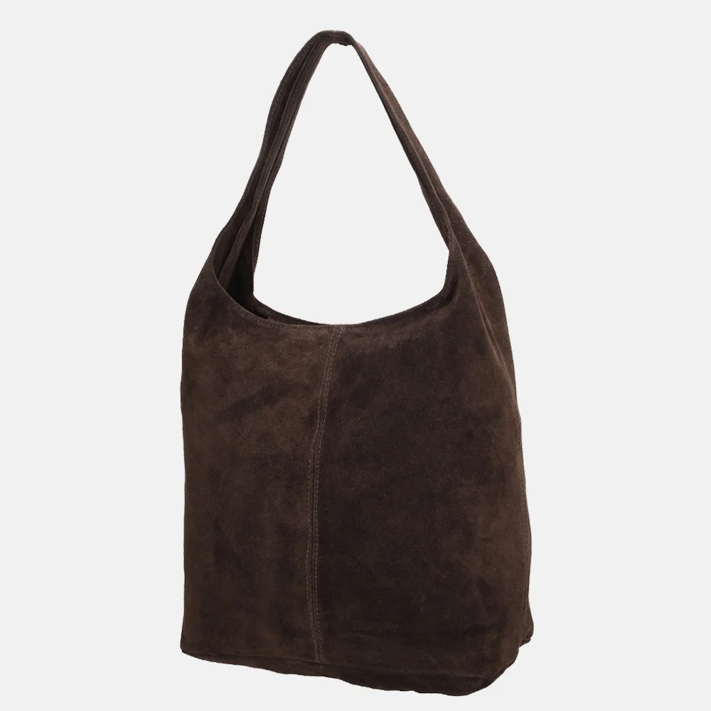 Charm London suède buideltas L donkerbruin bij Duifhuizen