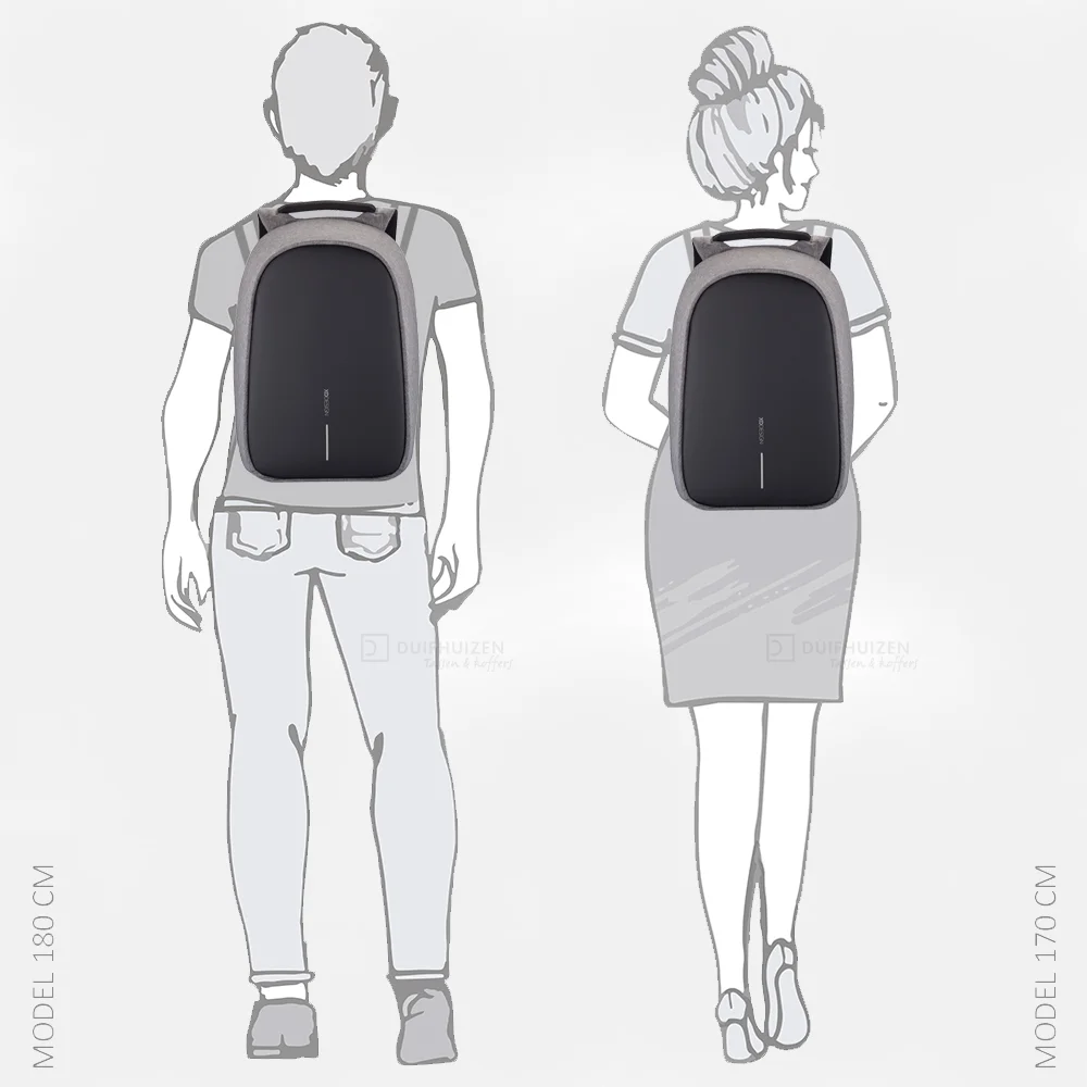 XD Design  Bobby Hero Regular rugzak 15.6 inch grey bij Duifhuizen