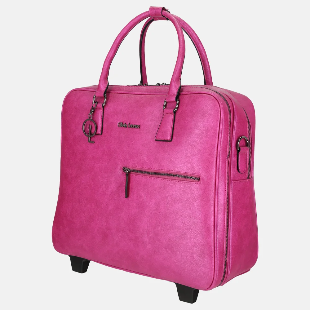 Olivia Lauren Bailey business trolley fuchsia bij Duifhuizen