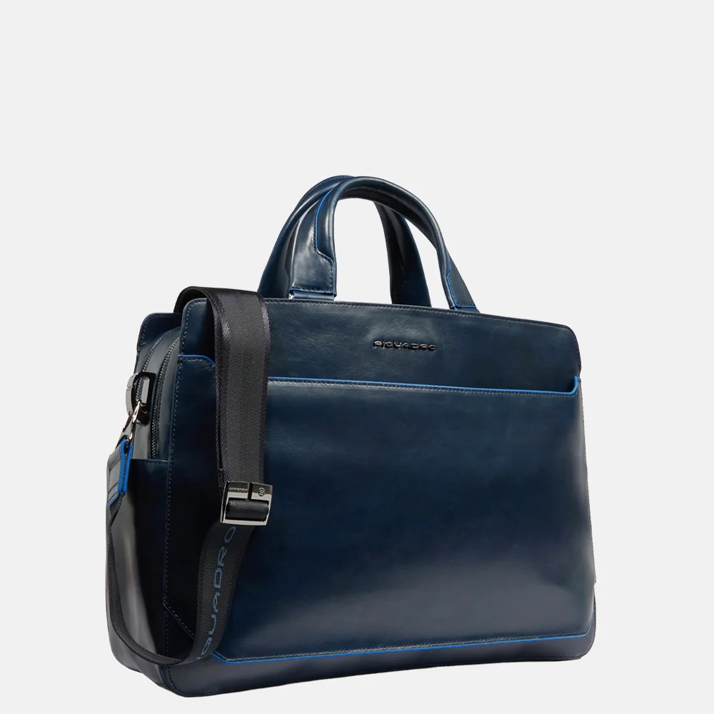 Piquadro laptoptas 15.6 inch blue bij Duifhuizen