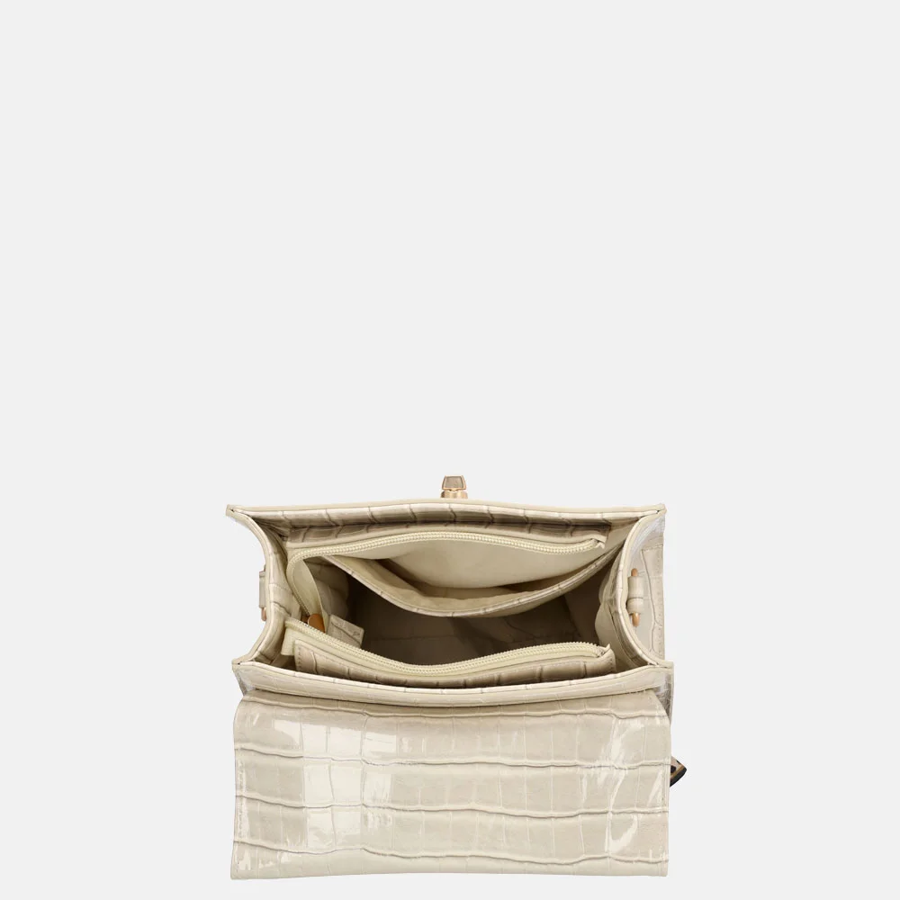 Charm London Knightsbridge handtas croco lak beige bij Duifhuizen