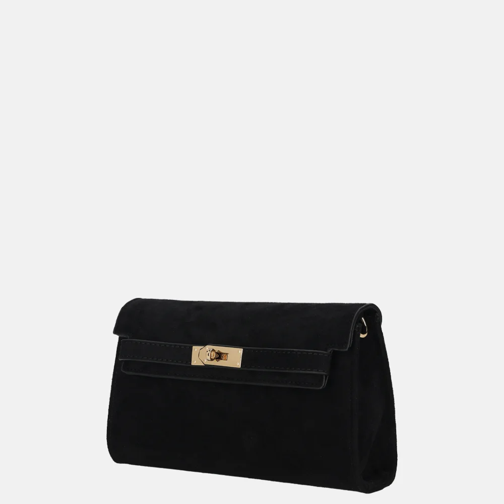 Firenze clutch suedine black bij Duifhuizen