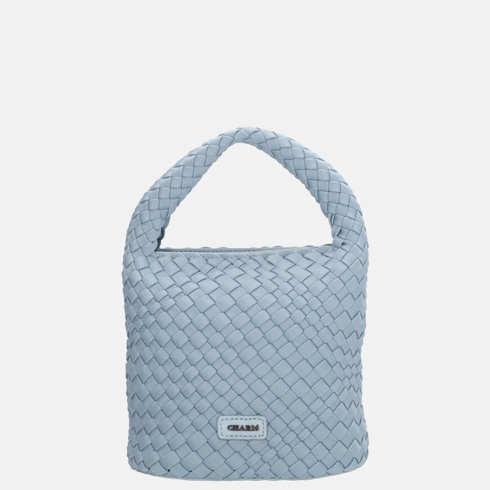Charm London Madera handtas gevlochten neopreen S lichtblauw bij Duifhuizen