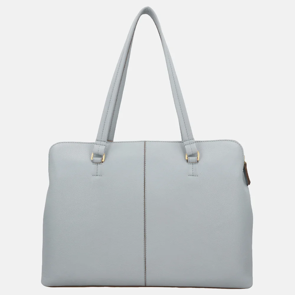 Loulou Essentiels Olivia shopper 15.6 inch blue aura bij Duifhuizen