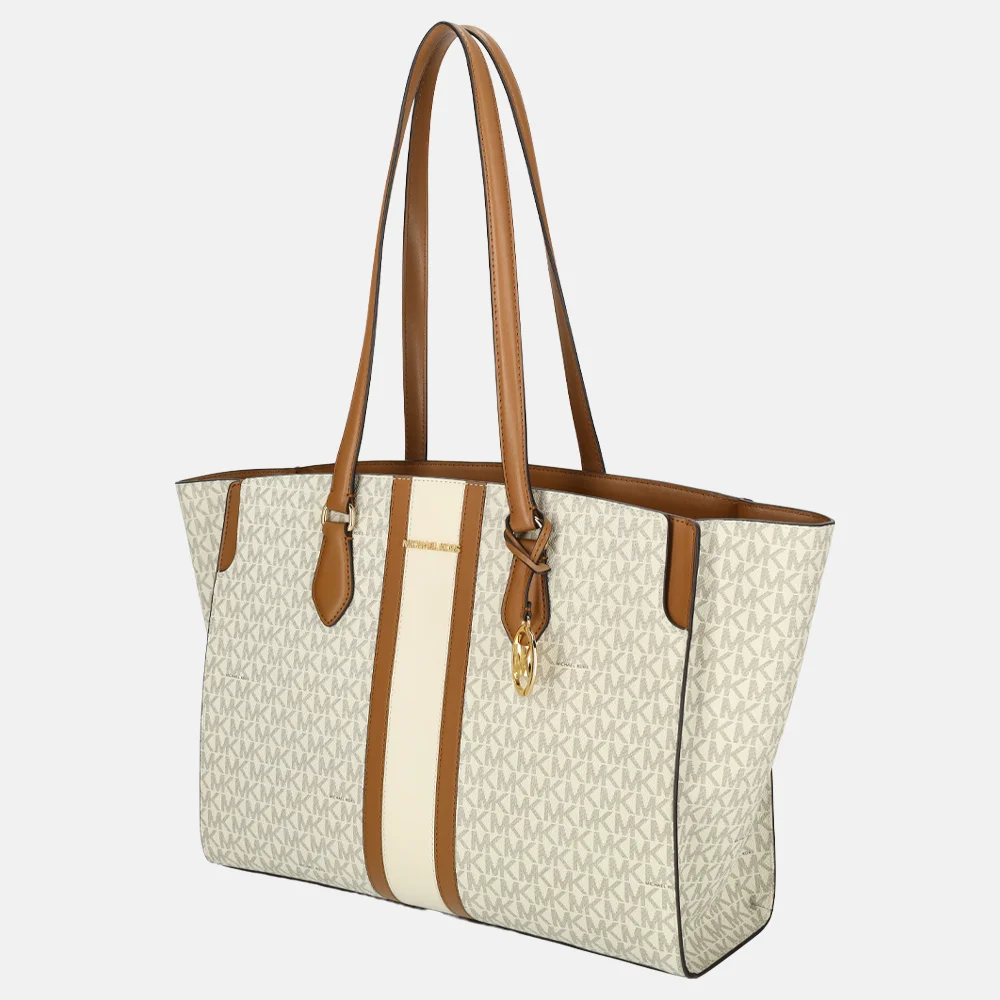 Michael Kors Becca tote shopper L vanilla/acorn bij Duifhuizen