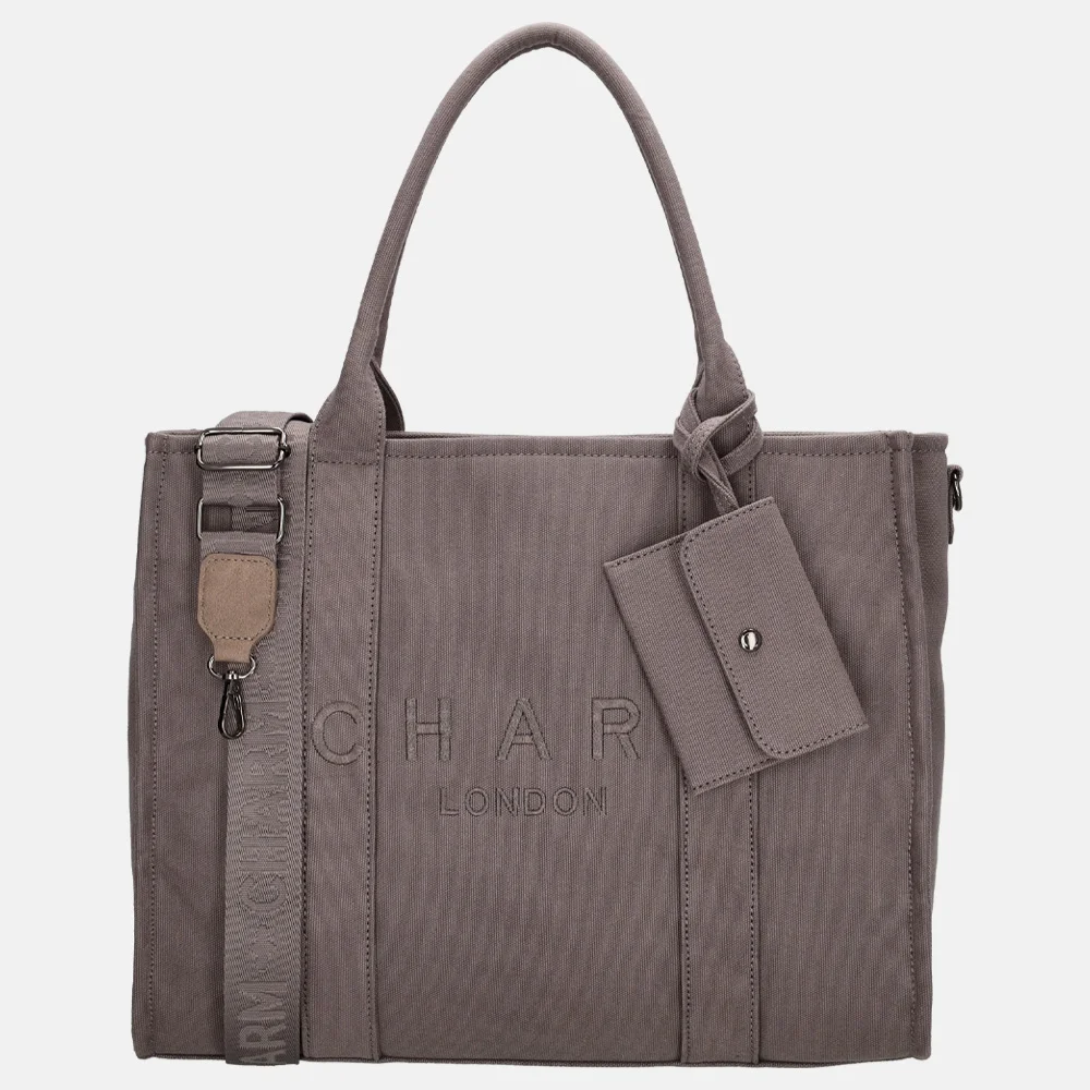 Charm London shopper/laptoptas 15 inch grijs