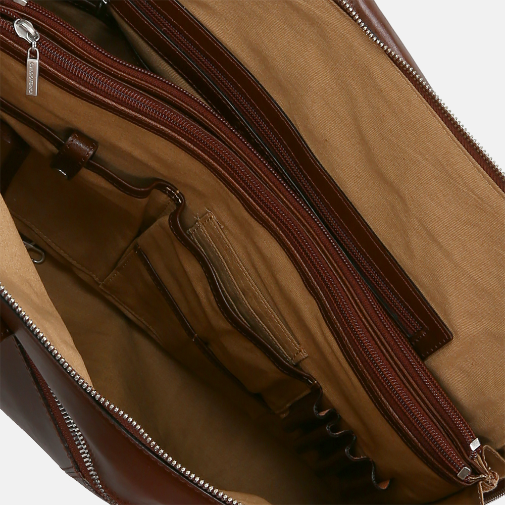 Claudio Ferrici laptoptas 13 inch brown bij Duifhuizen