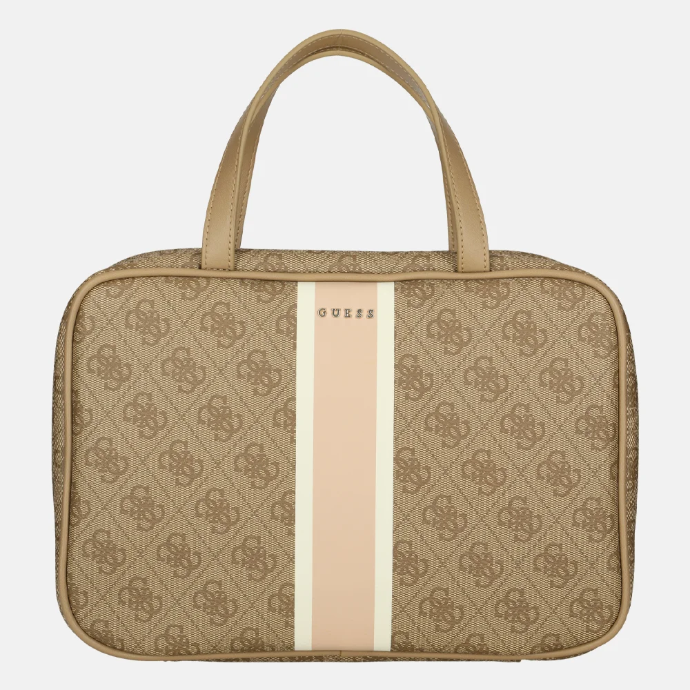 Guess travelcase/beautycase latte logo bij Duifhuizen