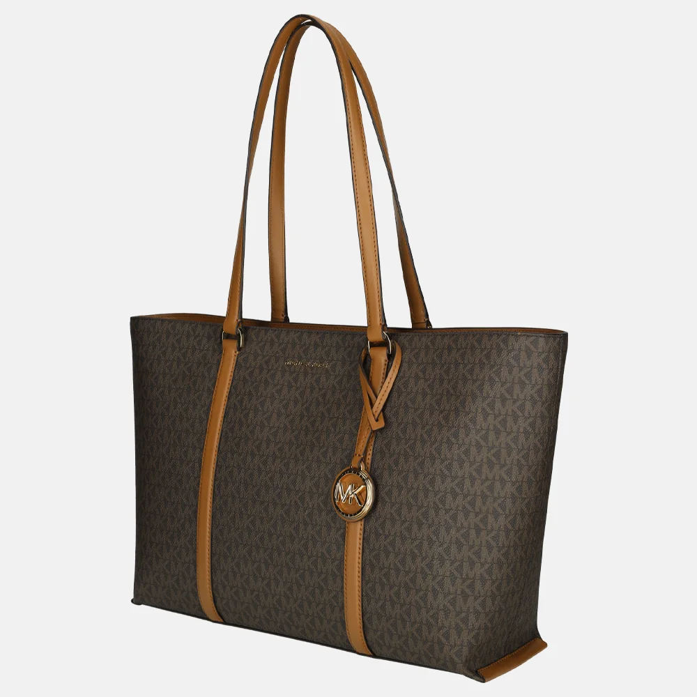 Michael Kors Temple shopper brown/acorn bij Duifhuizen