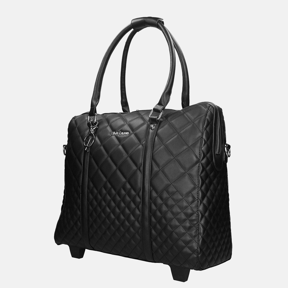 Olivia Lauren Black Night laptop trolley black bij Duifhuizen