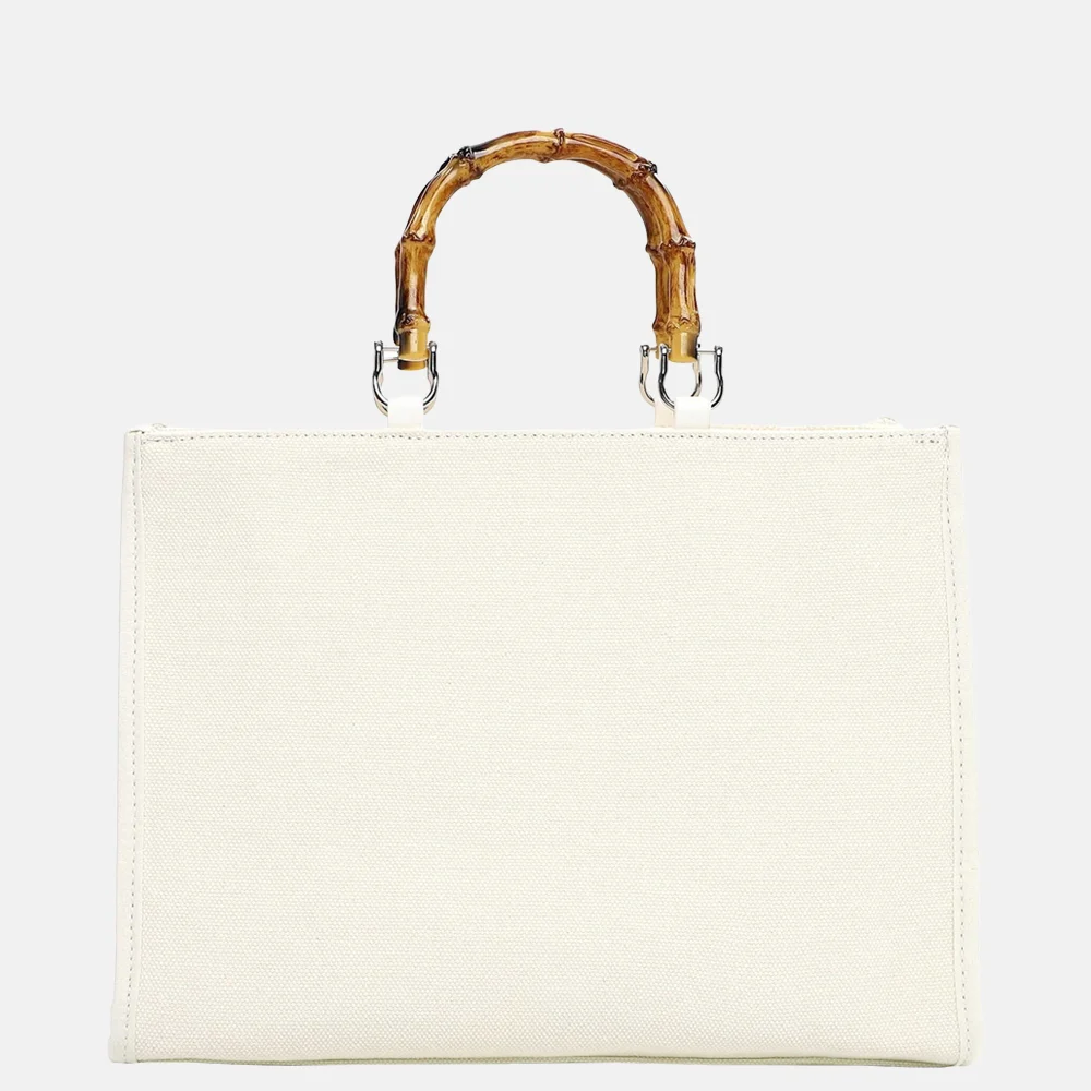 Emily & Noah Joelle summer vibes handtas canvas bambo ecru bij Duifhuizen