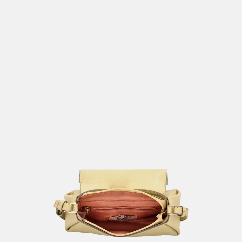 Loulou Essentiels Mae Bamboo handtas sorbet yellow bij Duifhuizen