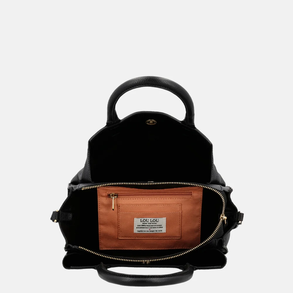 Loulou Essentiels Vera handtas M black bij Duifhuizen