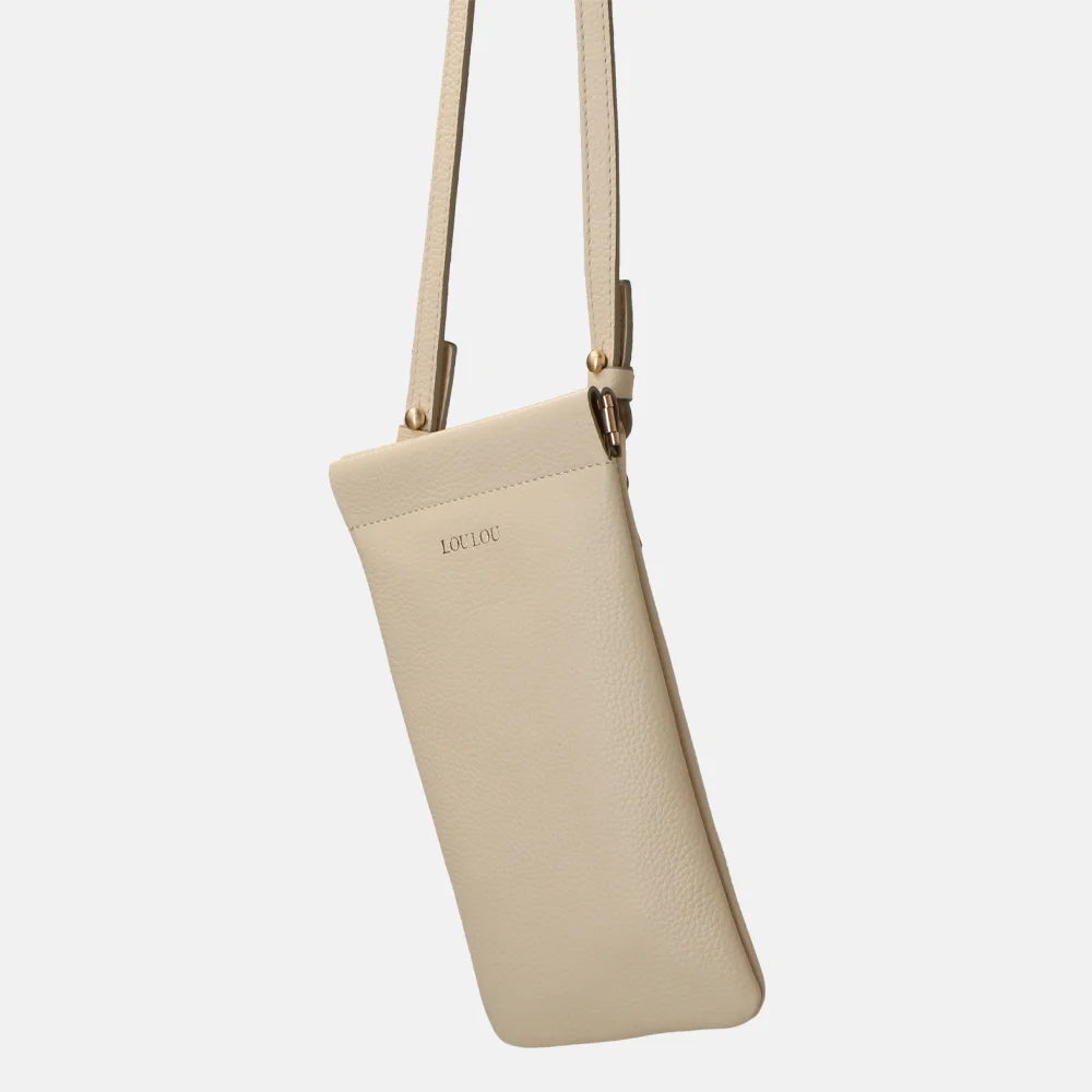 Loulou Essentiels Mia telefoontas beige bij Duifhuizen