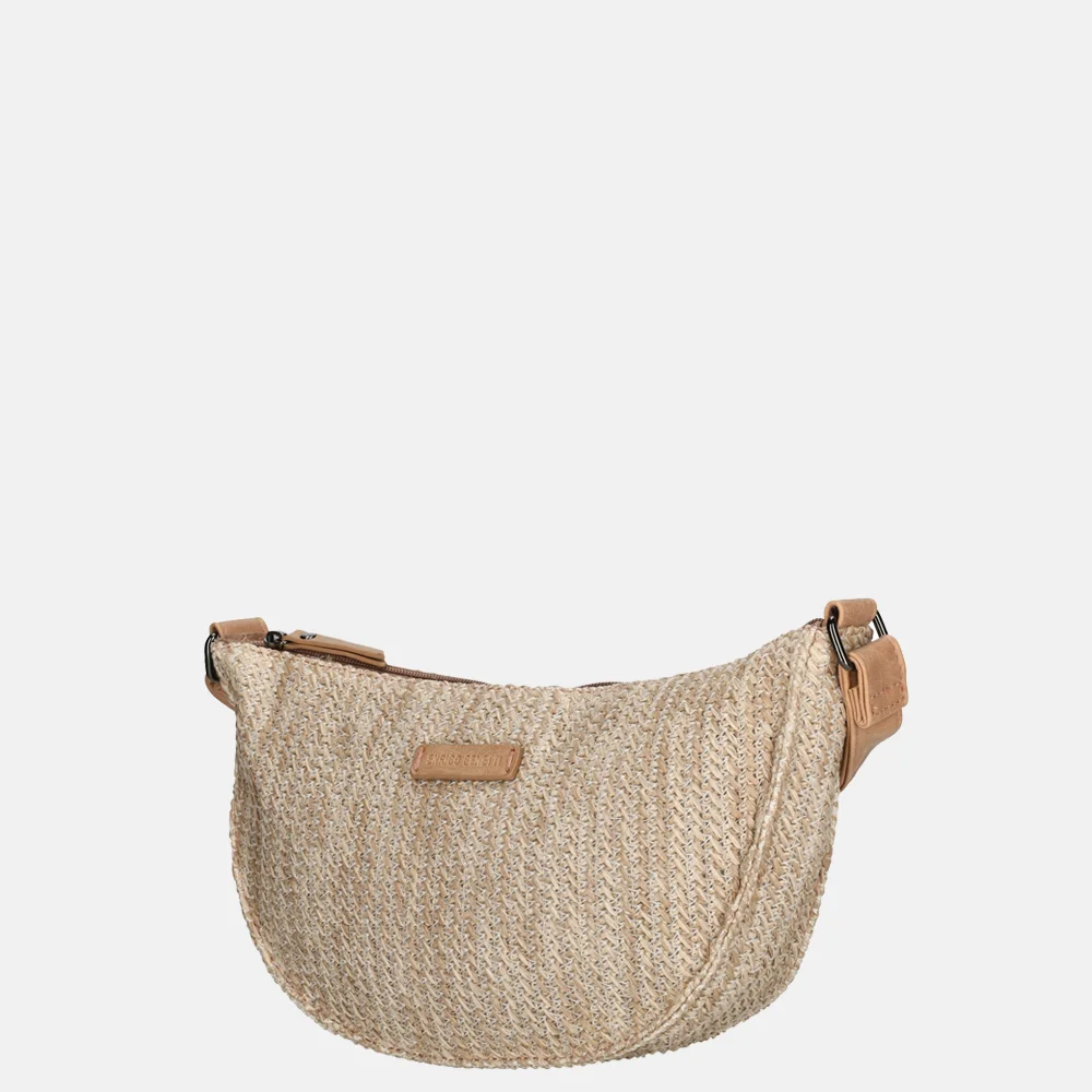 Enrico Benetti Raffia Banana crossbody tas misty rose bij Duifhuizen