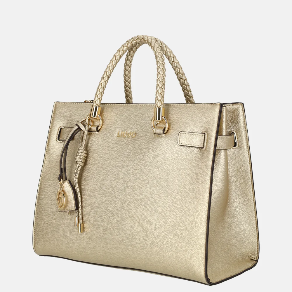Liu Jo Manhattan tote shopper M light gold bij Duifhuizen
