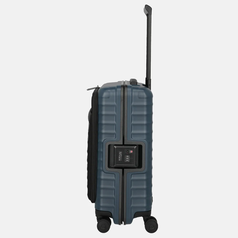 Titan Upgrade Overseas handbagage koffer frontpocket 55 cm midnight blue bij Duifhuizen