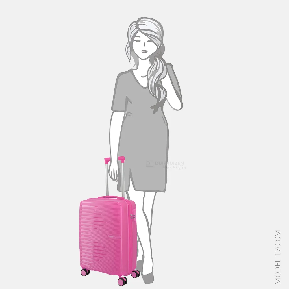 Travelite Pacific spinner 55cm pink bij Duifhuizen