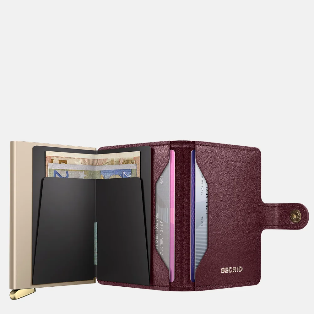 Secrid Miniwallet Emboss pasjeshouder diamond bordeaux + bij Duifhuizen