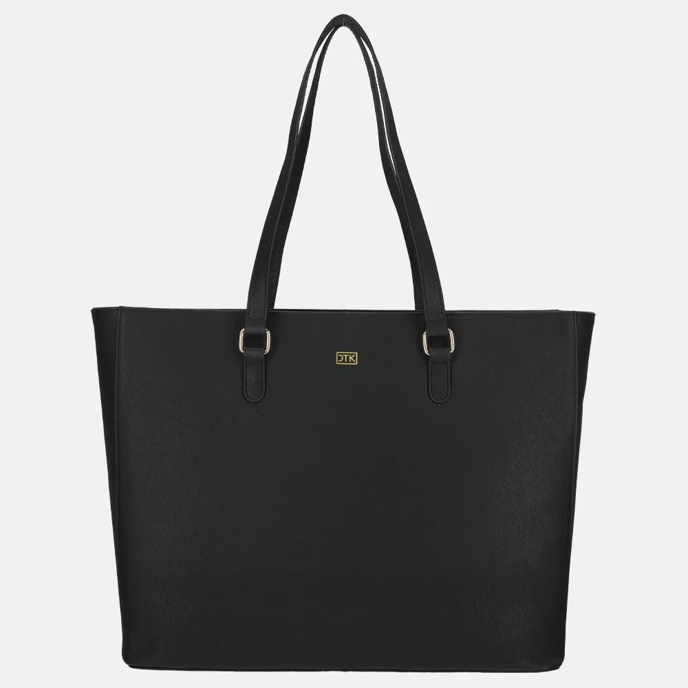Duifhuizen leren shopper 14 inch zwart
