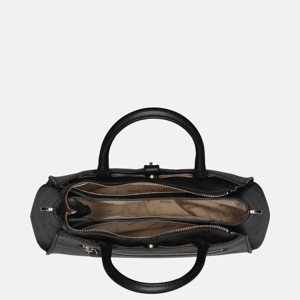 Guess Zamira Luxury handtas coal logo bij Duifhuizen