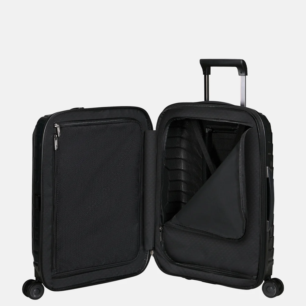 Samsonite Proxis frontpocket handbagage koffer 55 cm expandable black bij Duifhuizen