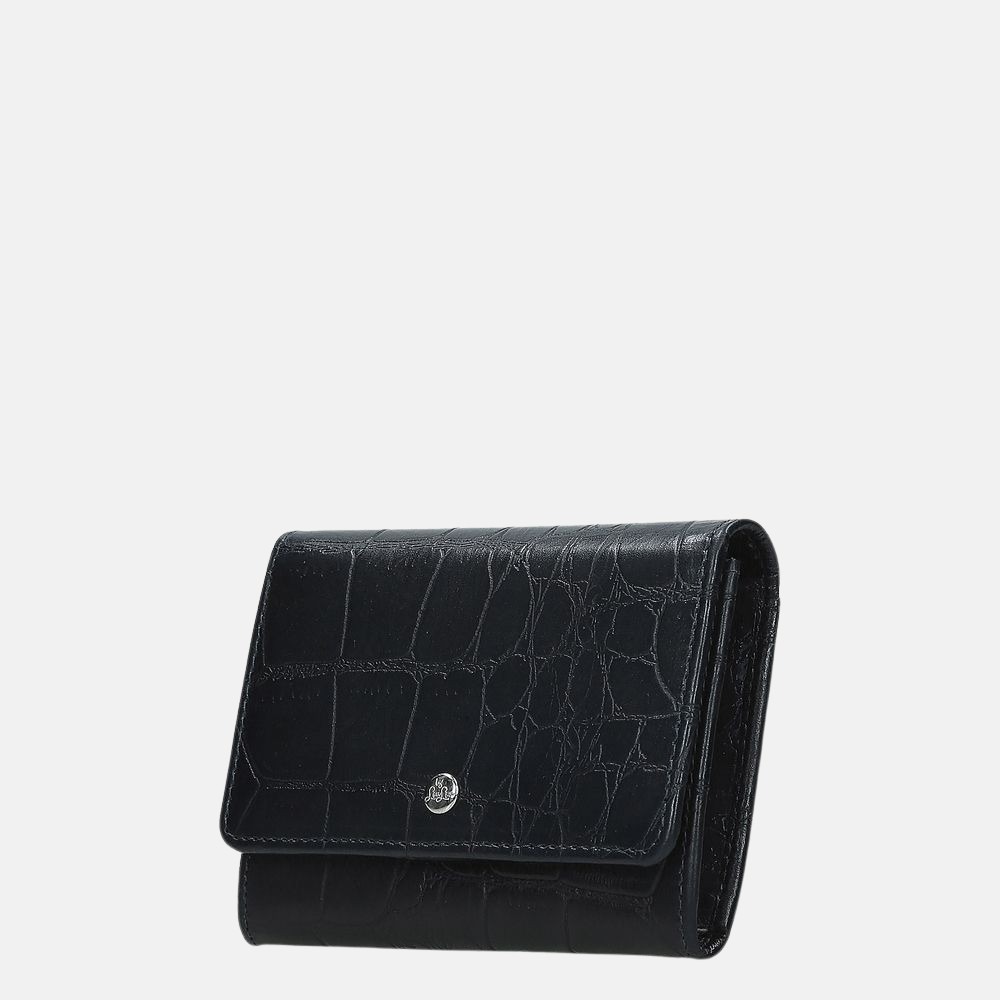 LouLou Essentiels Vintage Croco SLB XS portemonnee dark blue bij Duifhuizen