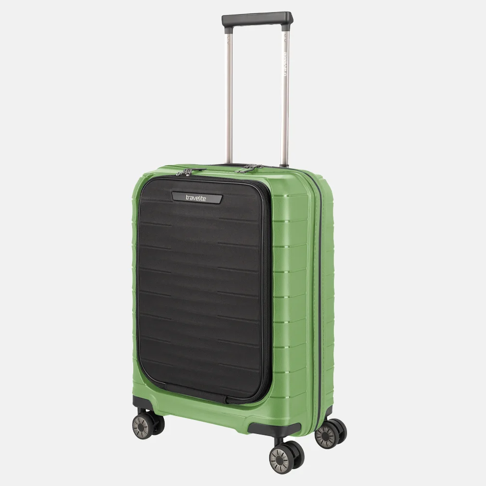 Travelite Mooby frontpocket handbagage koffer 55 cm green bij Duifhuizen
