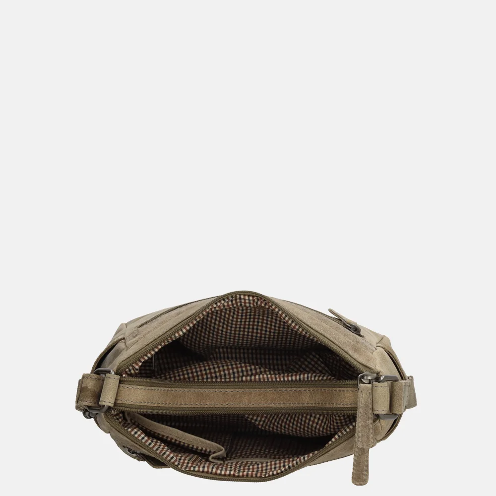 Hide & Stitches crossbody tas donkerzand  bij Duifhuizen