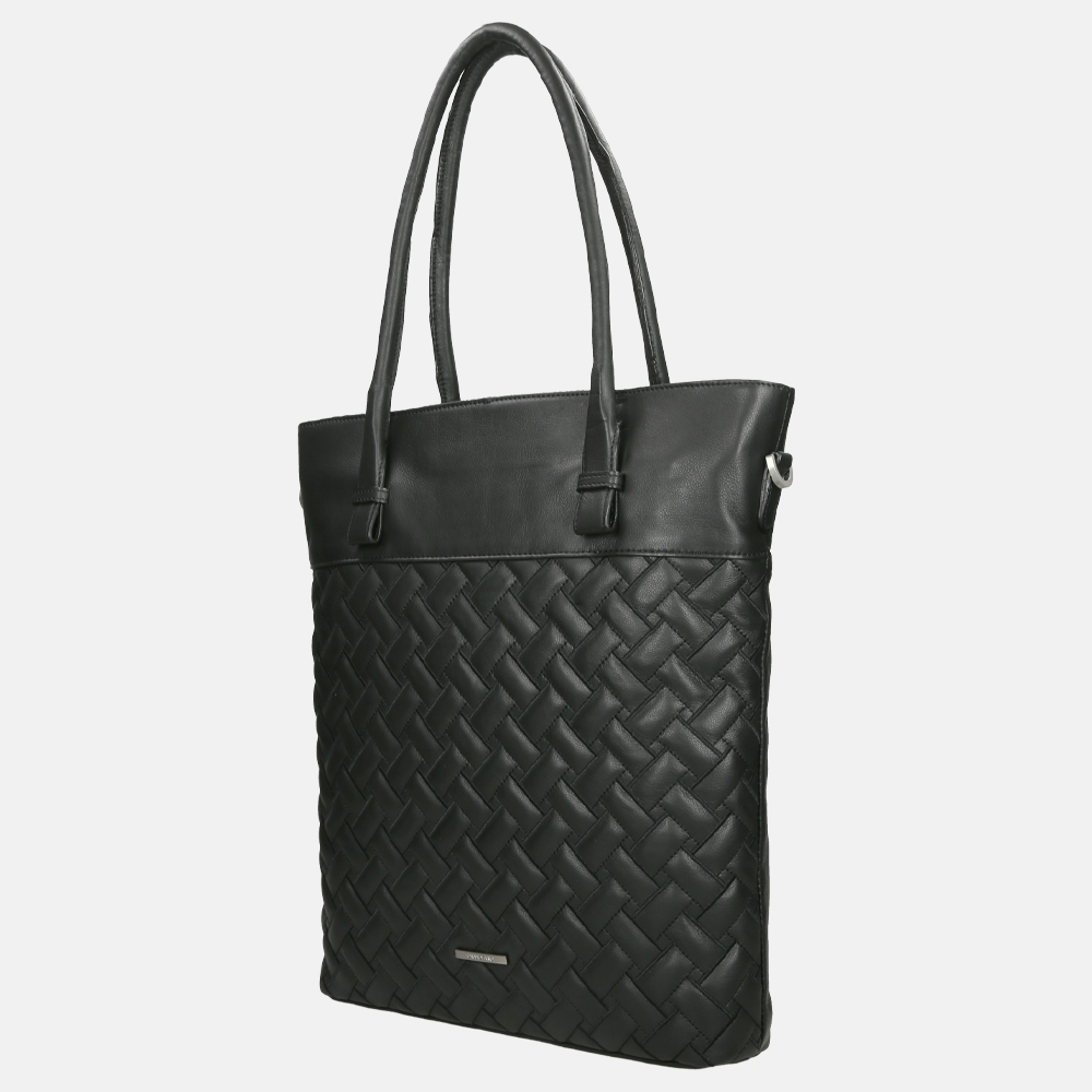 Claudio Ferrici Woven shopper black bij Duifhuizen